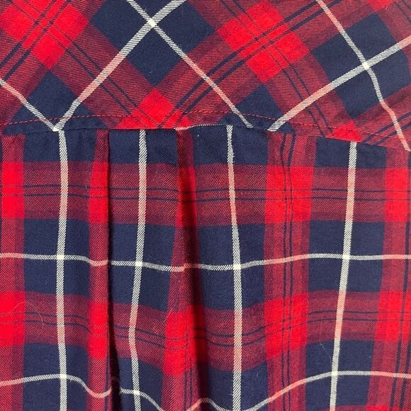 J. Crew Red/Blue Plaid Popover Flannel Shirt Sz XS - Picture 5 of 6